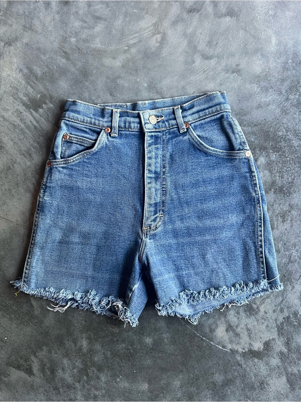 Vintage Lee Riders high waist cut-off denim shorts made in USA Talon zipper